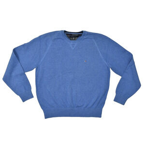 Tommy Hilfiger Men's Blue Crew Neck Pullover Sweater Size XXL 100% Cotton